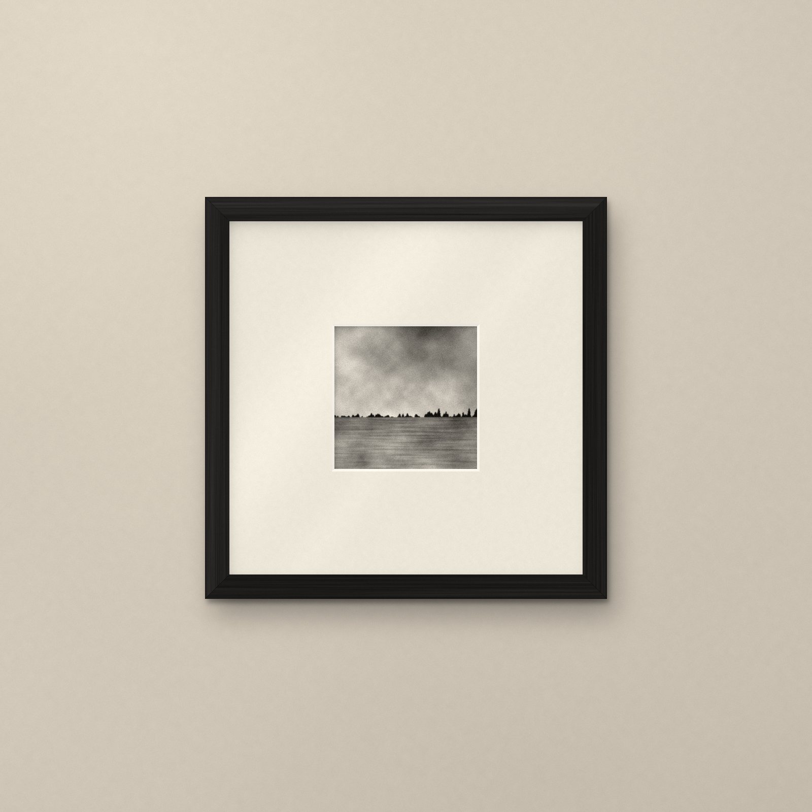 Black 30 × 30cm frame with an ivory mat and a 5 × 5" photo