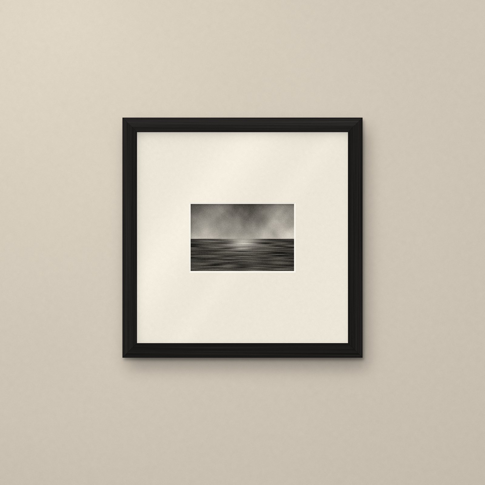 Black 30 × 30cm frame with an ivory mat and a 6 × 4" photo