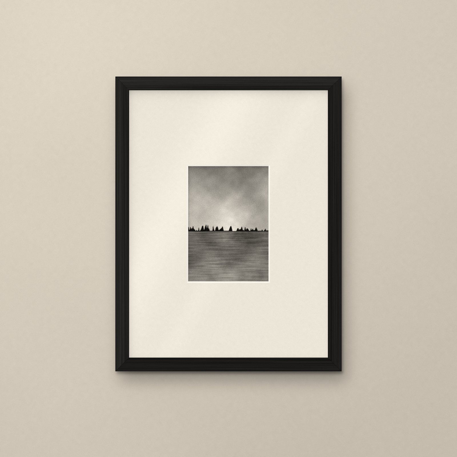 Black 30 × 40cm frame with an ivory mat and a 7 × 5" photo