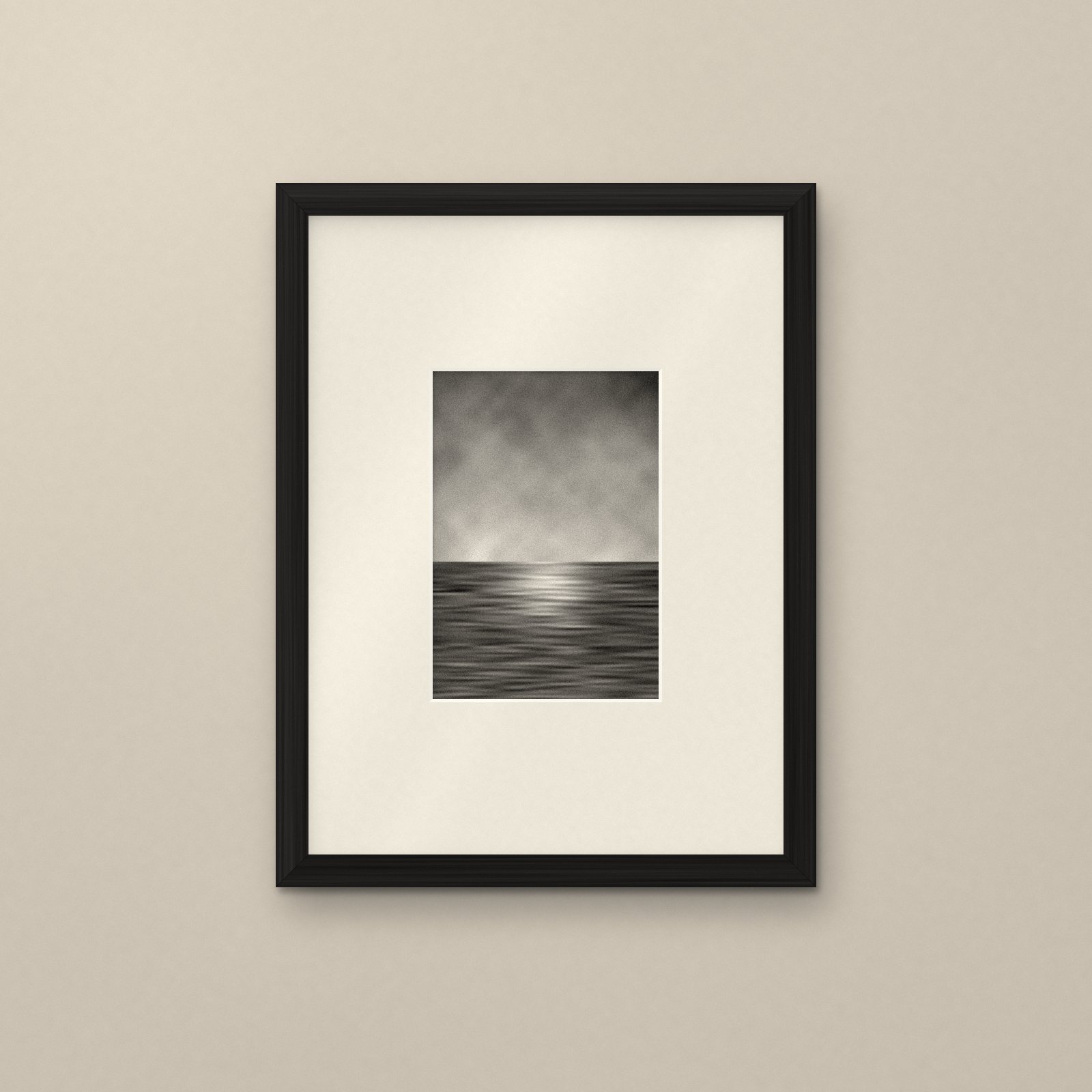 Black 30 × 40cm frame with an ivory mat and a A5 photo