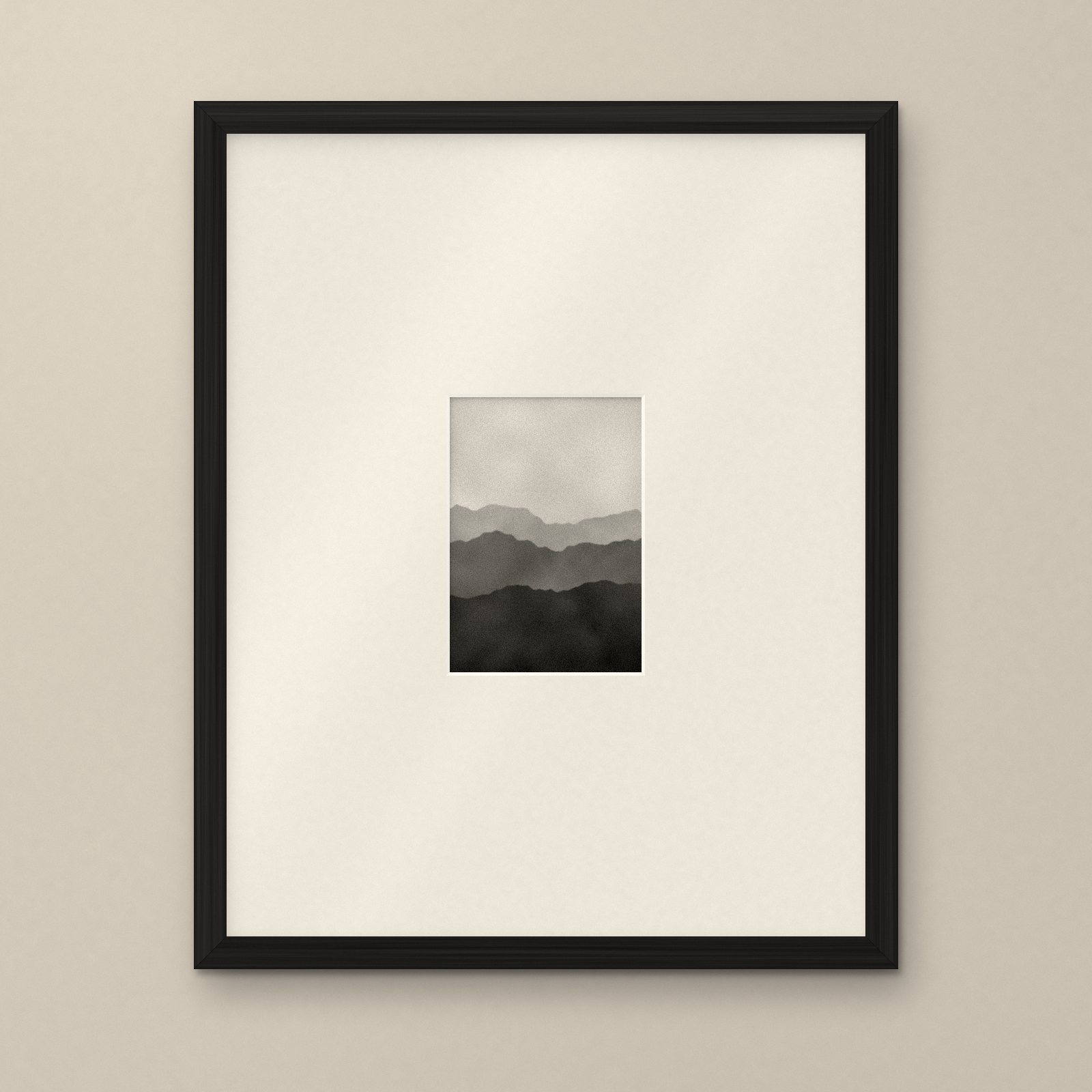 Black 40 × 50cm frame with an ivory mat and a 7 × 5" photo