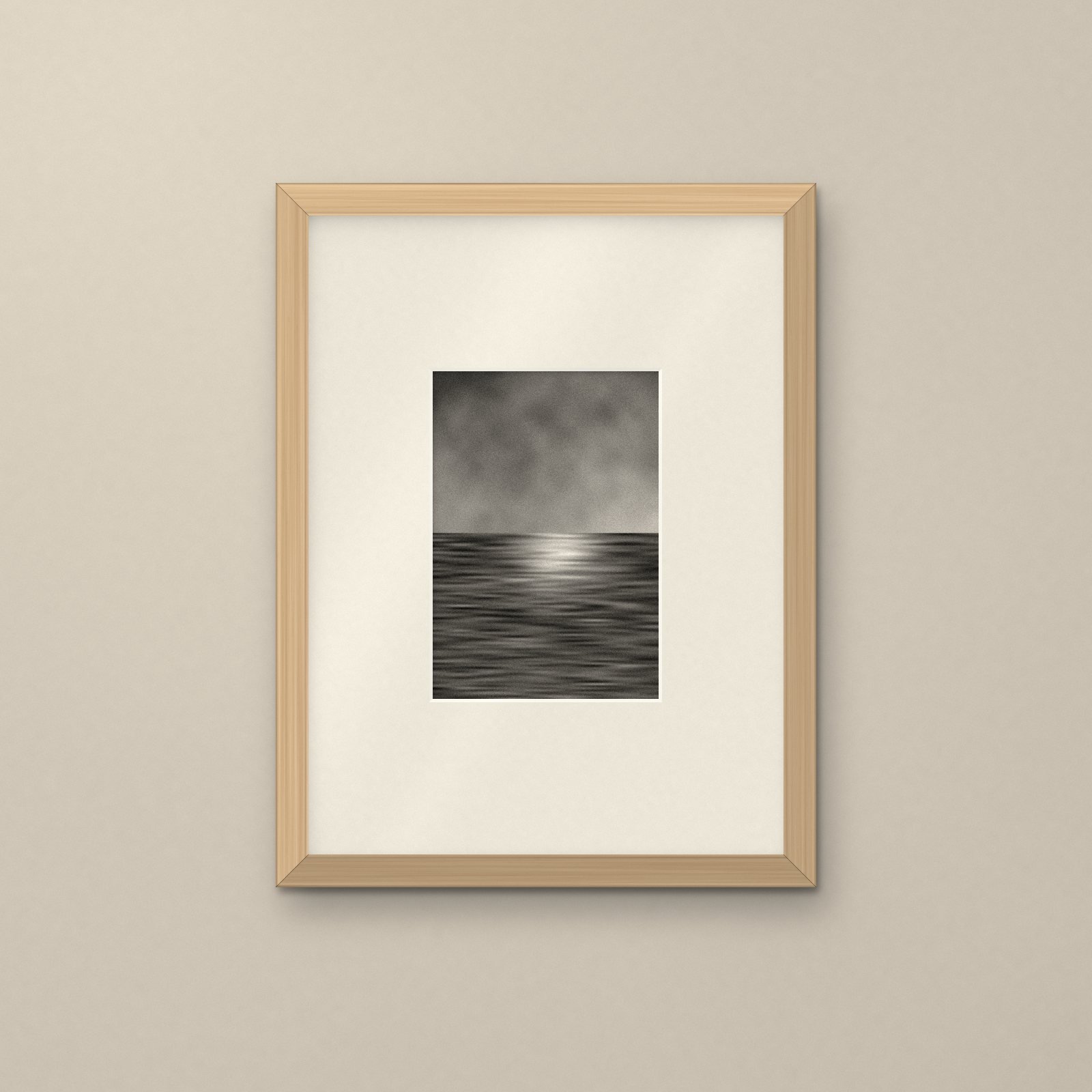 Oak 30 × 40cm frame with an ivory mat and a A5 photo