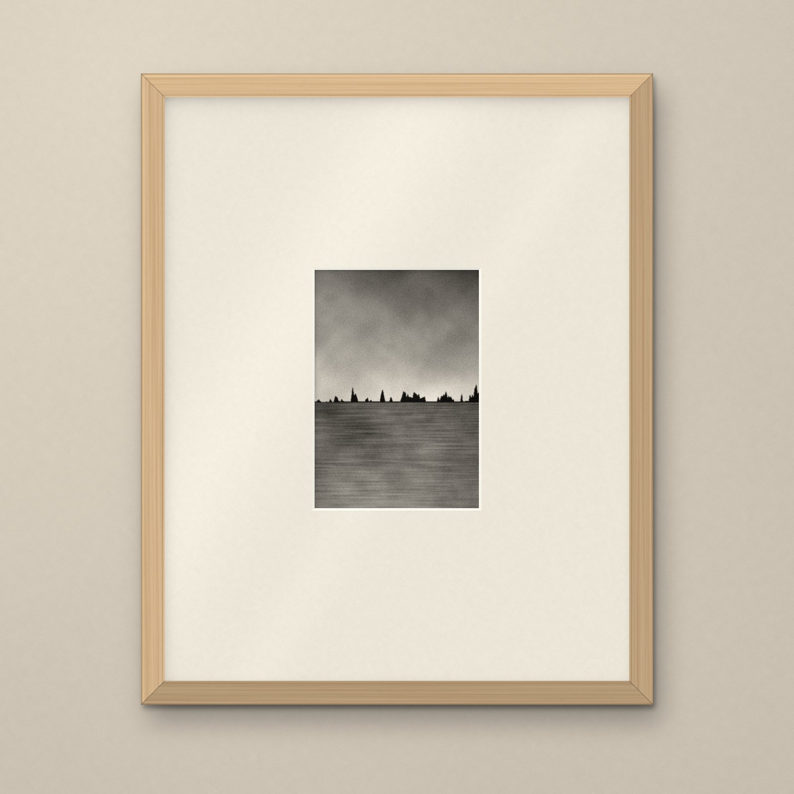Oak 40 × 50cm frame with an ivory mat and a A5 photo